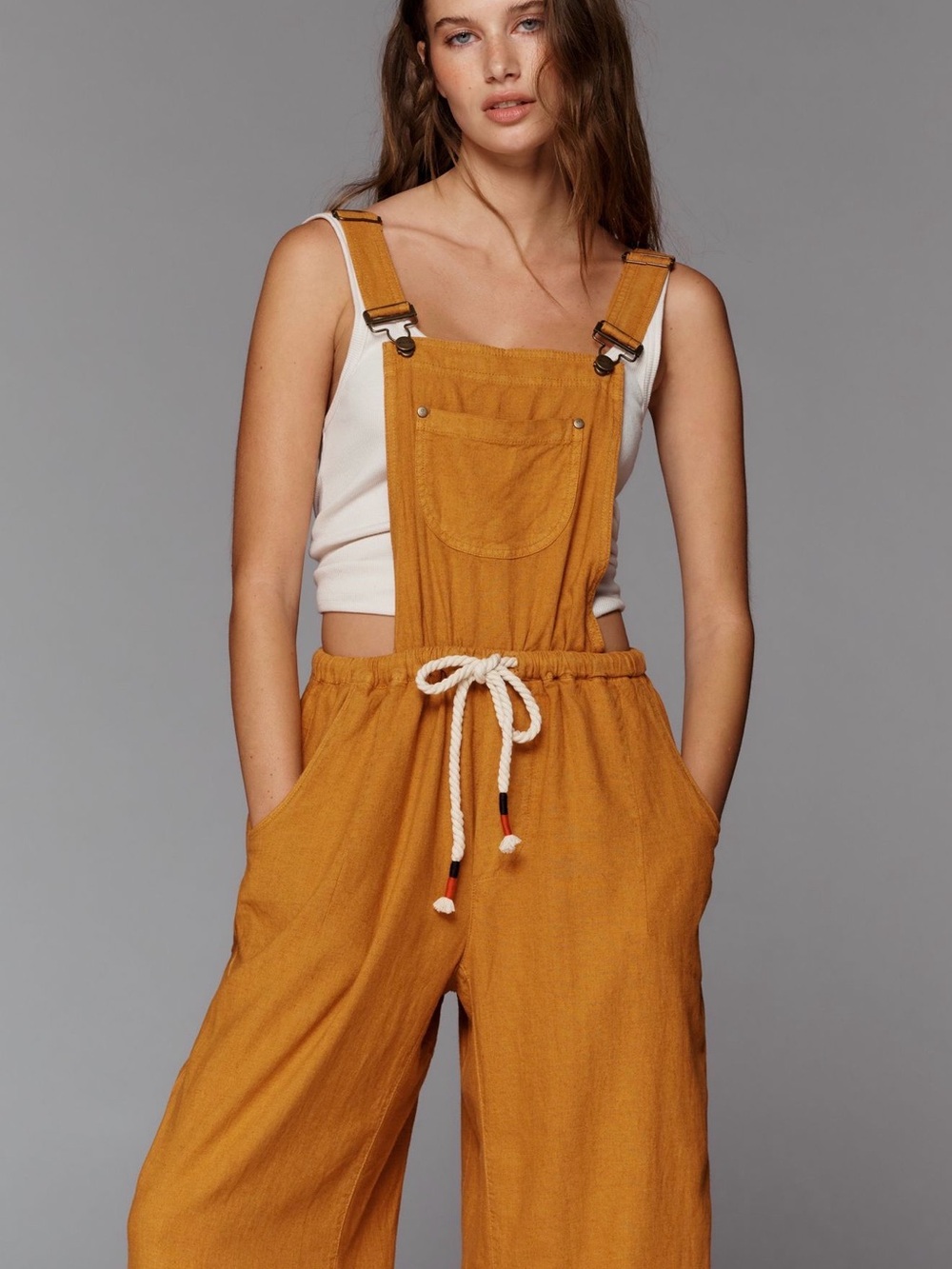 Anthropologie Pilcro Drawstring Linen Overalls - NWT - Picture 4 of 7